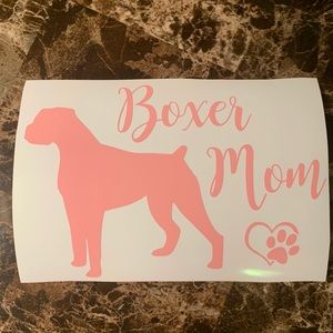 Boxer Mom Dog Car Decal Sticker ( PINK )